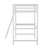 Loft Bed Frame with Desk, Twin Size with Protective Guard Rails - White - Flash Furniture
