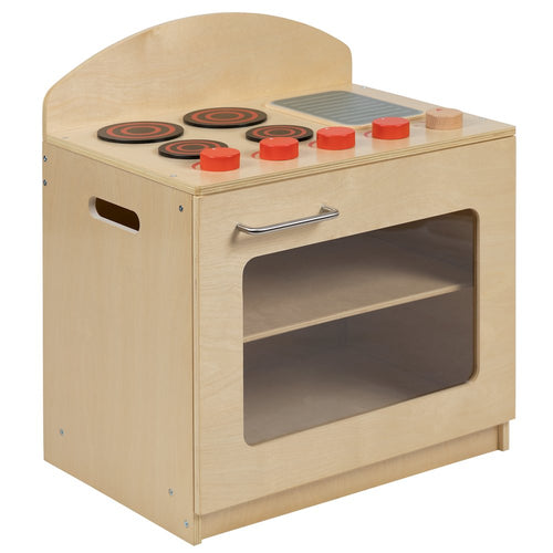 Children's Wooden Kitchen Stove for or Home Use - Safe, Kid Friendly Design - Flash Furniture