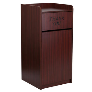 Wood Tray Top Receptacle in Mahogany - Flash Furniture