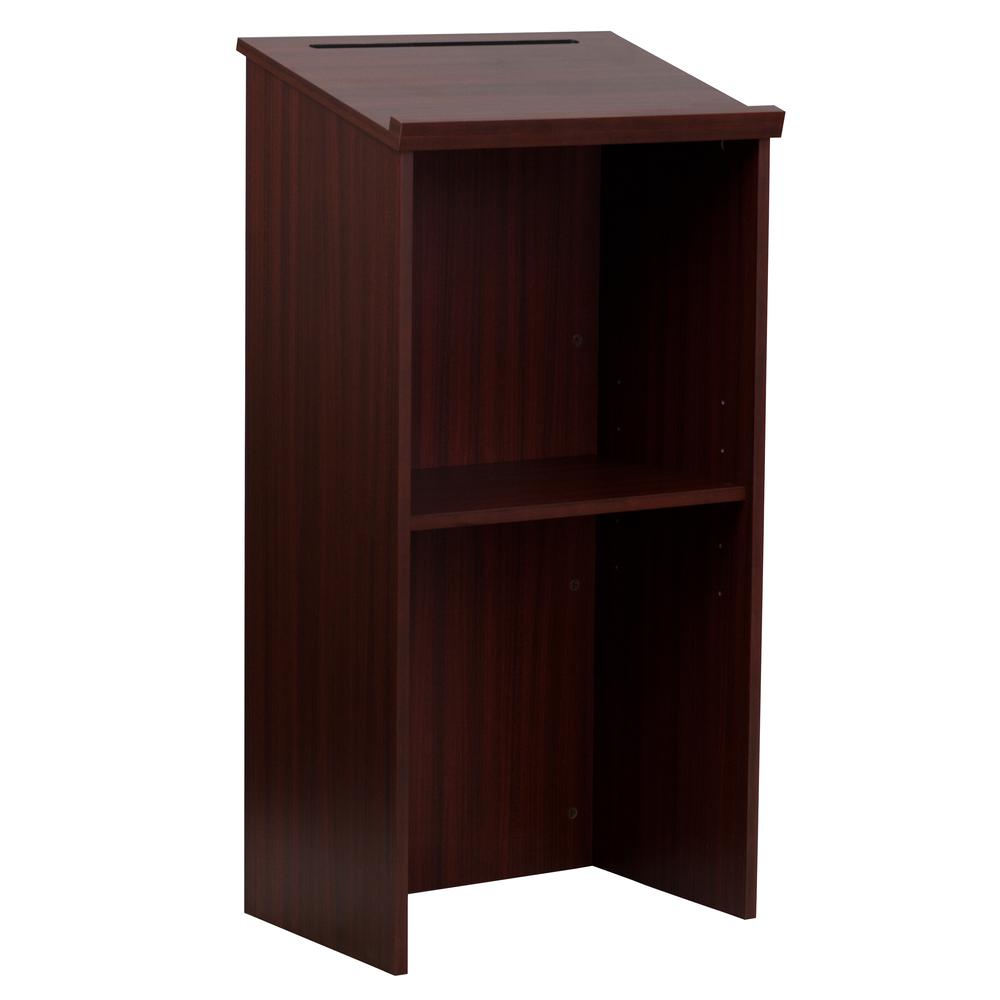 Stand-Up Wood Lectern in Mahogany - Flash Furniture
