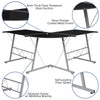 L-Shaped Desk 83.5'' Computer Corner Desk, Black - Flash Furniture