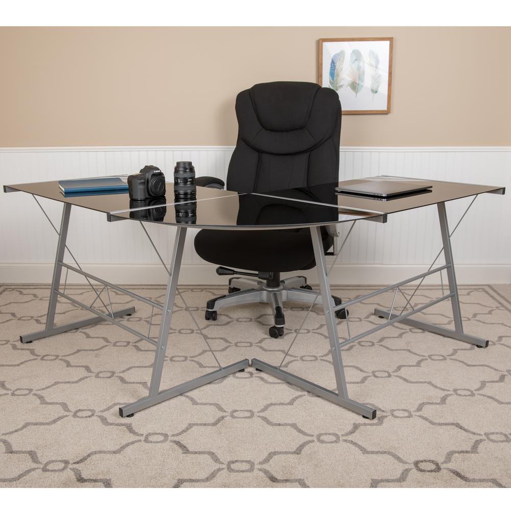 L-Shaped Desk 83.5'' Computer Corner Desk, Black - Flash Furniture