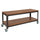TV Stand in Brown Oak Wood Grain Finish with Metal Wheels - Flash Furniture