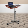 Angle and Height Adjustable Mobile Laptop Computer Table with Cherry Top - Flash Furniture