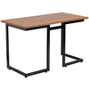 Cherry Computer Desk with Black Metal Frame - Flash Furniture