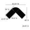 Black Glass L-Shape Corner Computer Desk with Pull-Out Keyboard Tray - Flash Furniture