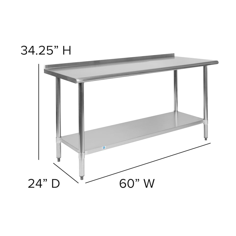 Stainless Steel 18  Gauge Prep and Work Table - Flash Furniture