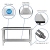 Stainless Steel 18  Gauge Prep and Work Table - Flash Furniture