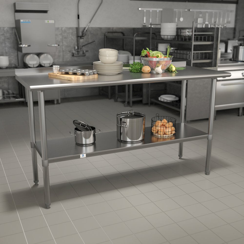 Stainless Steel 18  Gauge Prep and Work Table - Flash Furniture