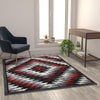 Southwestern 5' x 7' Red Area Rug - Olefin Rug with Jute Backing - Flash Furniture