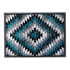 Southwestern 5' x 7' Turquoise Area Rug - Olefin Rug with Jute Backing - Flash Furniture