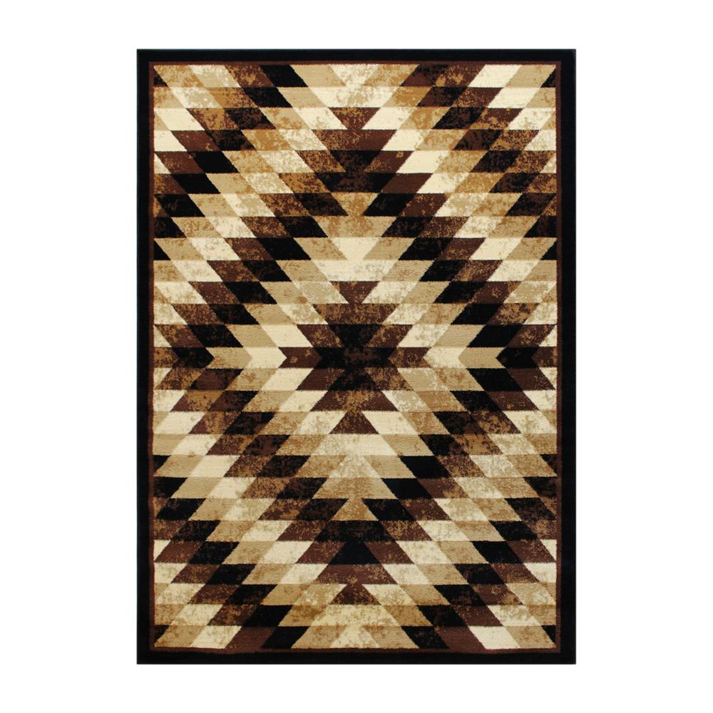Southwestern 6' x 9' Brown Area Rug - Olefin Rug with Jute Backing - Flash Furniture