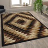 Southwestern 6' x 9' Brown Area Rug - Olefin Rug with Jute Backing - Flash Furniture