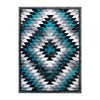Southwestern 6' x 9' Turquoise Area Rug - Olefin Rug with Jute Backing - Flash Furniture