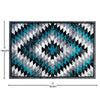 Southwestern 6' x 9' Turquoise Area Rug - Olefin Rug with Jute Backing - Flash Furniture
