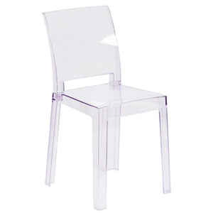 Ghost Chair with Square Back in Transparent Crystal - Flash Furniture