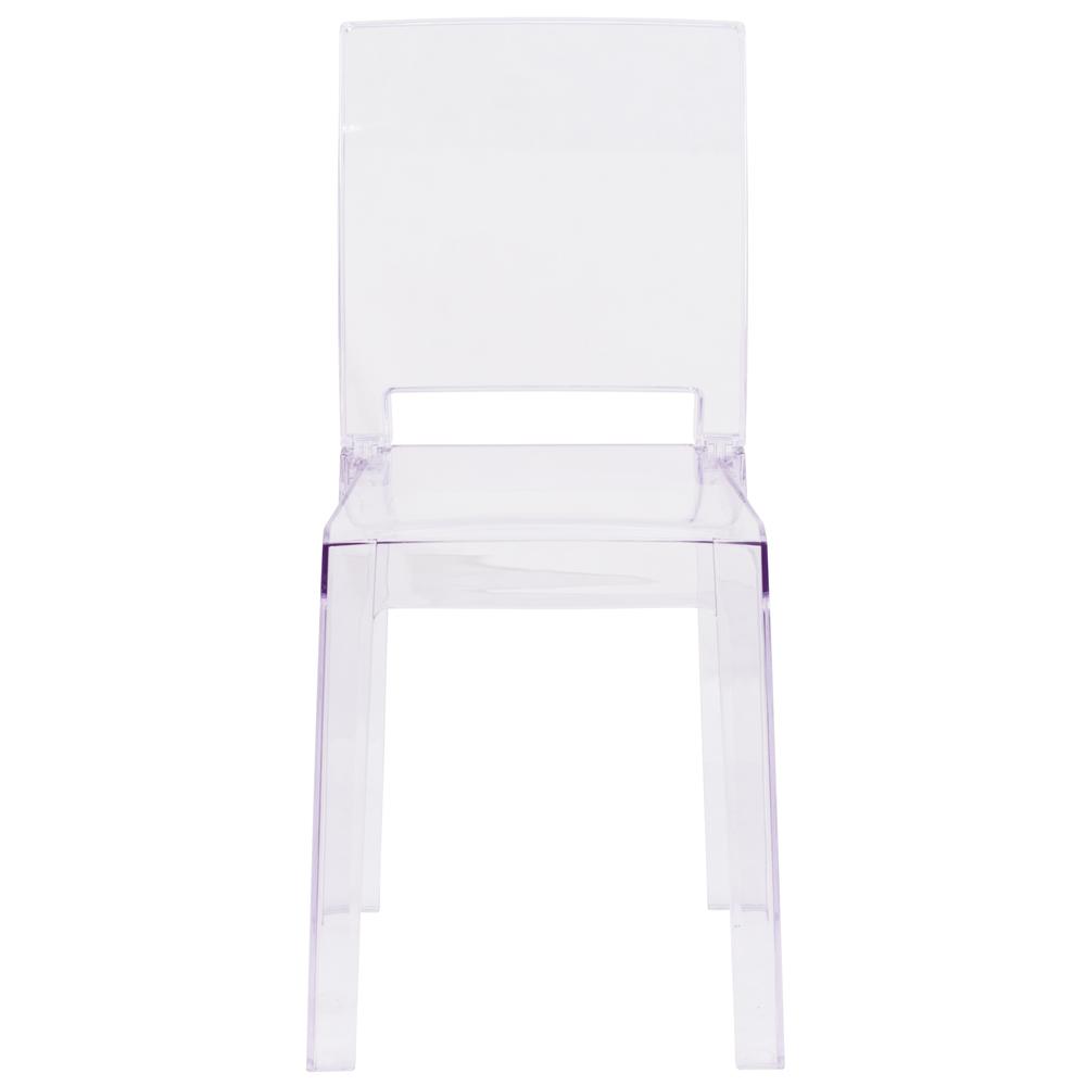 Ghost Chair with Square Back in Transparent Crystal - Flash Furniture