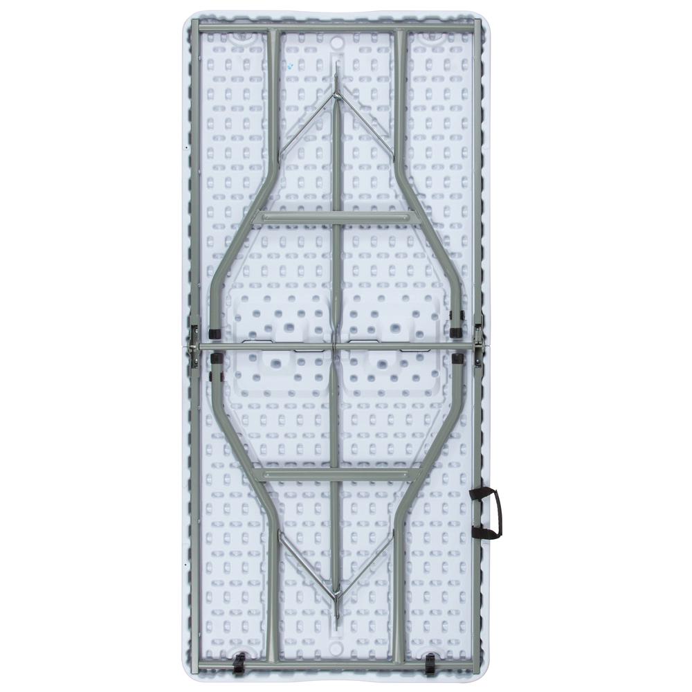 4.97-Foot Bi-Fold Granite White Plastic Folding Table - Flash Furniture