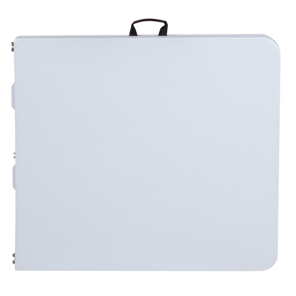4.97-Foot Bi-Fold Granite White Plastic Folding Table - Flash Furniture