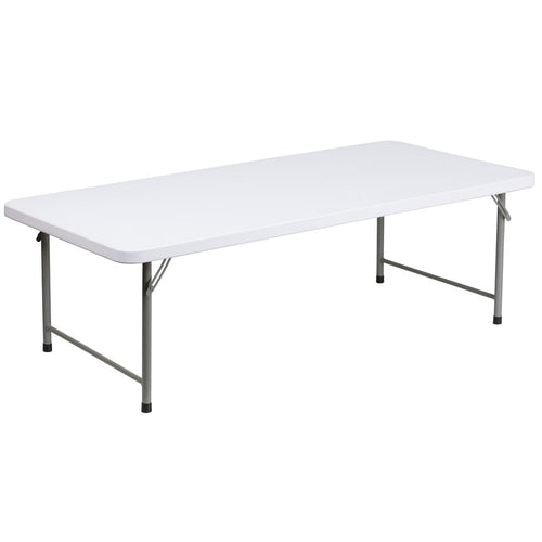 4.93-Foot Kid's Granite White Plastic Folding Table - Flash Furniture