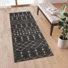 Geometric Bohemian Low Pile Rug - 2' x 6' - Dark Gray/Ivory Polyester - Flash Furniture