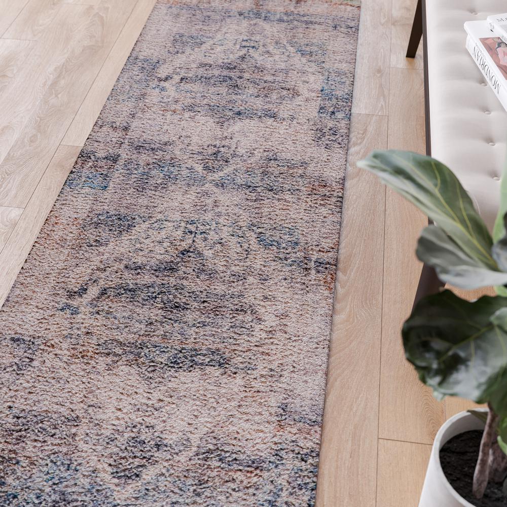 Artisan Old English Style Traditional Rug - 2'x6' - Blue Polyester - Flash Furniture