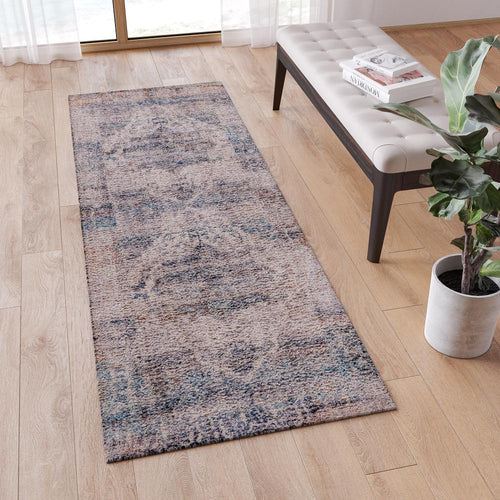Artisan Old English Style Traditional Rug - 2'x6' - Blue Polyester - Flash Furniture