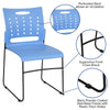 881 lb. Capacity Blue Sled Base Stack Chair with Air-Vent Back - Flash Furniture