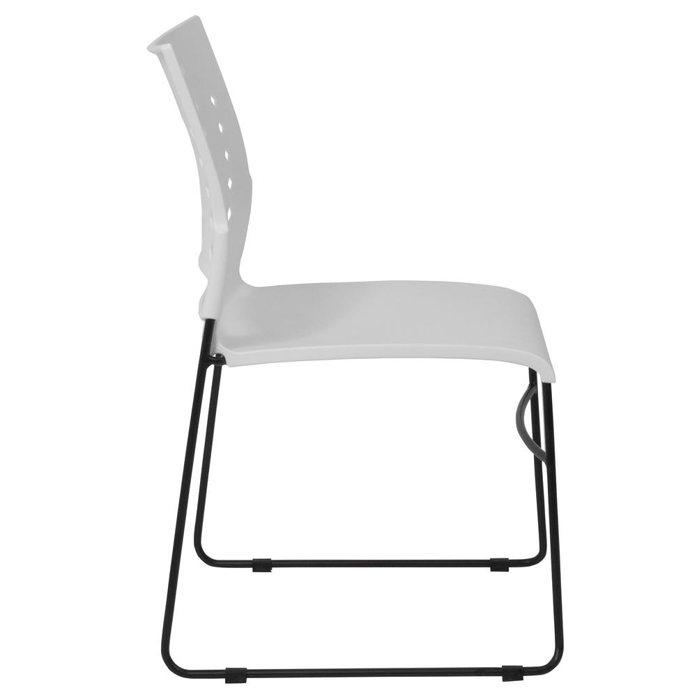 881 lb. Capacity White Sled Base Stack Chair with Air-Vent Back - Flash Furniture