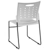 881 lb. Capacity White Sled Base Stack Chair with Air-Vent Back - Flash Furniture