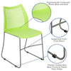 Green Stack Chair with Air-Vent Back and Gray Powder Coated Sled Base - Flash Furniture