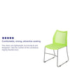 Green Stack Chair with Air-Vent Back and Gray Powder Coated Sled Base - Flash Furniture