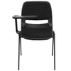Black Padded Ergonomic Shell Chair with Right Handed Flip-Up Tablet Arm - Flash Furniture
