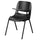 Black Ergonomic Shell Chair with Left Handed Flip-Up Tablet Arm - Flash Furniture