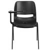 Black Ergonomic Shell Chair with Right Handed Flip-Up Tablet Arm - Flash Furniture