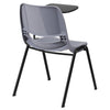 Gray Ergonomic Shell Chair with Left Handed Flip-Up Tablet Arm - Flash Furniture