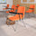 Orange Ergonomic Shell Chair with Left Handed Flip-Up Tablet Arm - Flash Furniture