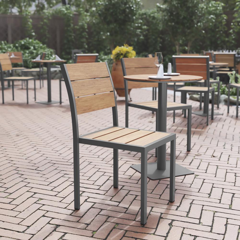Modern Commercial Grade Patio Chair with Arms - Flash Furniture