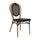 Bistro Stacking Chair, Black Textilene and Bamboo Print Aluminum Frame, Natural - Flash Furniture