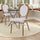 Bistro Stacking Chair, White and Gray PE Rattan and Bamboo Print Aluminum Frame - Flash Furniture