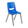 Classroom Stack Chair with Powder-Coated Frame and Navy Ergonomic Back and Seat - Flash Furniture