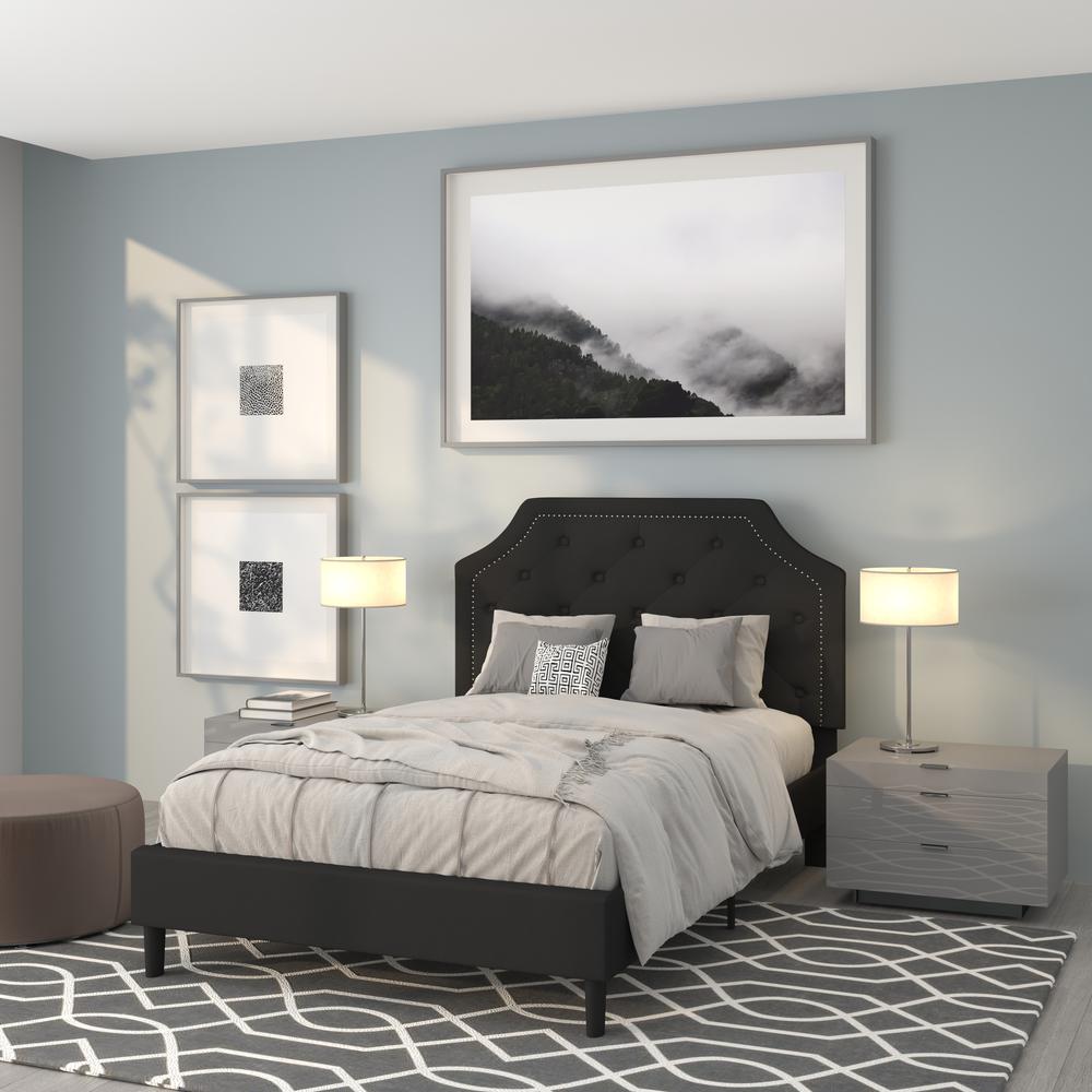 Full Size Tufted Upholstered Platform Bed in Black Fabric - Flash Furniture