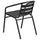 Black Metal Restaurant Stack Chair with Aluminum Slats - Flash Furniture