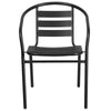 Black Metal Restaurant Stack Chair with Aluminum Slats - Flash Furniture