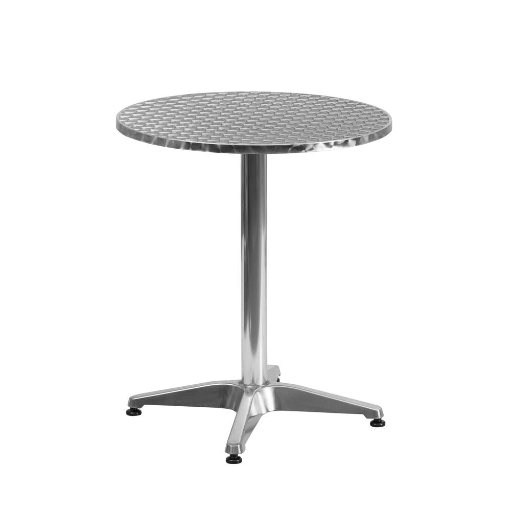 23.5'' Round Aluminum Indoor-Outdoor Table with Base - Flash Furniture