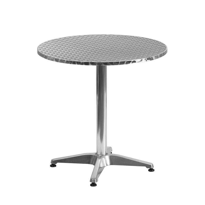 27.5'' Round Aluminum Indoor-Outdoor Table with Base - Flash Furniture