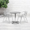 27.5'' Round Aluminum Indoor-Outdoor Table with Base - Flash Furniture