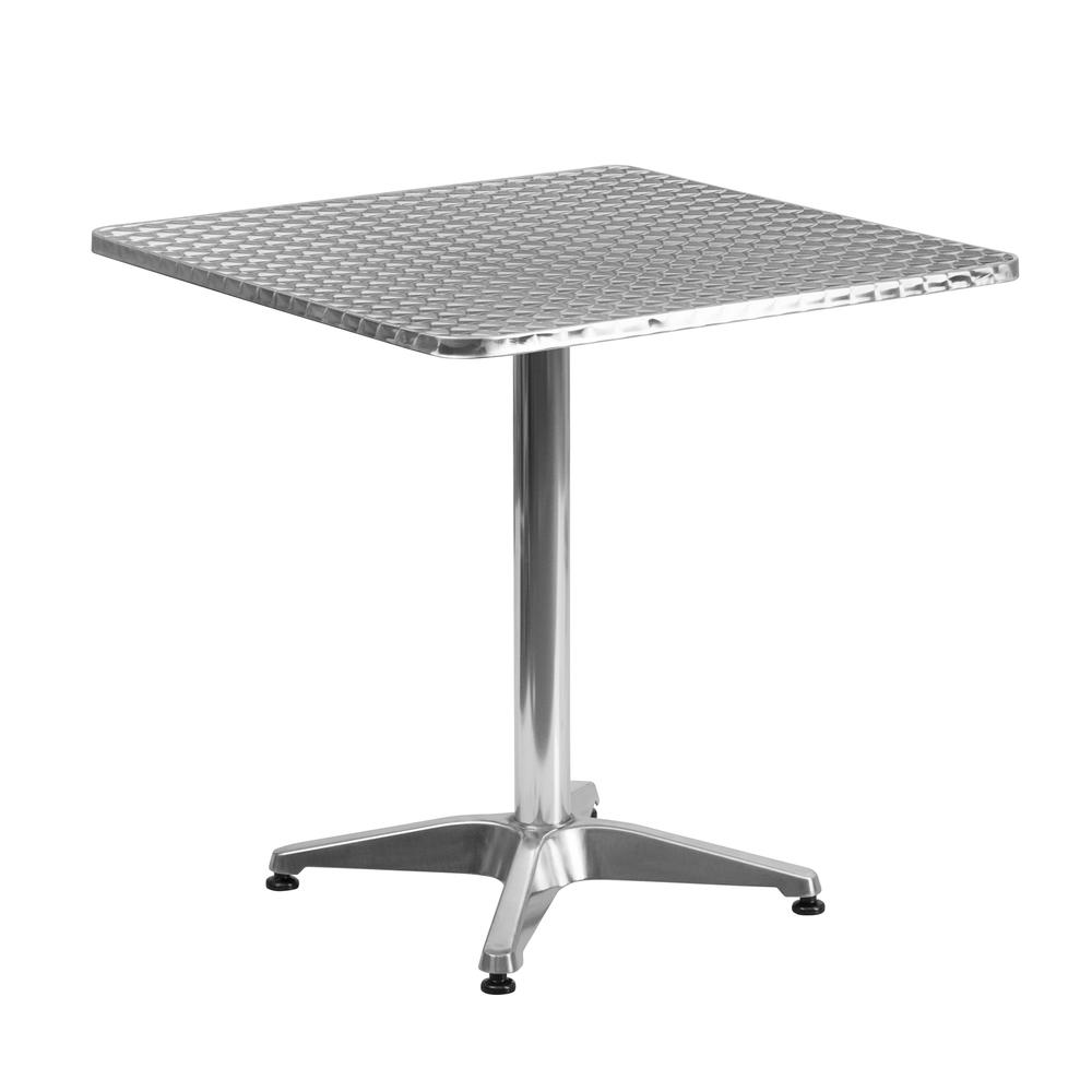 27.5'' Square Aluminum Indoor-Outdoor Table with Base - Flash Furniture