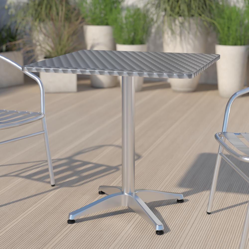 27.5'' Square Aluminum Indoor-Outdoor Table with Base - Flash Furniture