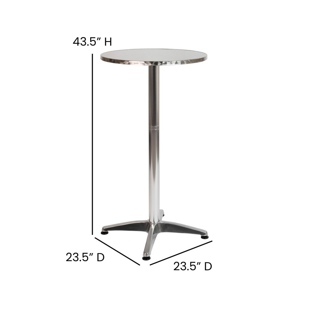 23.5'' Round Aluminum Indoor-Outdoor Bar Height Table - Flash Furniture